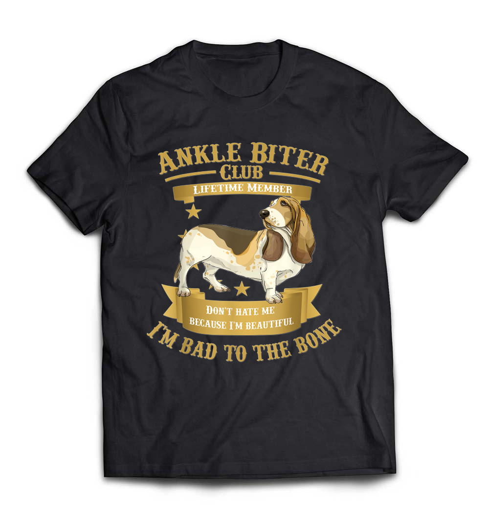 Basset Hound Dog and Puppy: I’m Bad to the Bone T-Shirt – Perfect for Dog Lovers